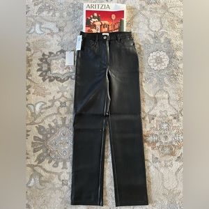Brand new black leather aritzia size 0 pants